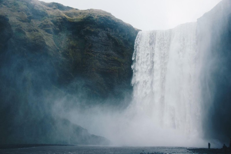 Mighty waterfall with lots of mist